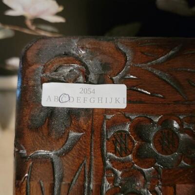 wooden engraved blanket chest, at least 24" wide