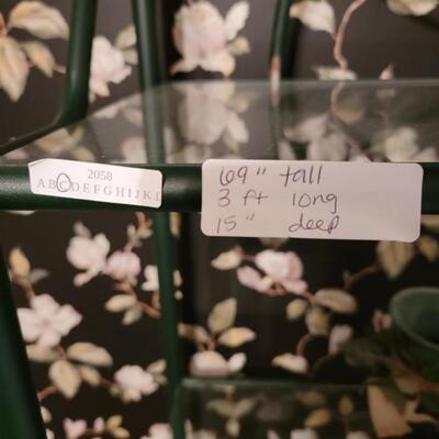 4 tier glass shelf metal frame storage display rack; items NOT included