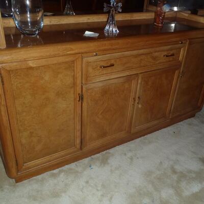 Thomasville lighted Burl Wood China cabinet