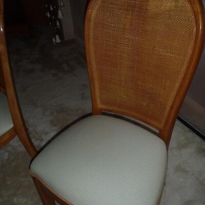 Thomasville Mirrored Burl Wood Dining table, 2leaves; 6 Chairs