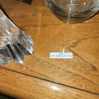 crystal cross and vase