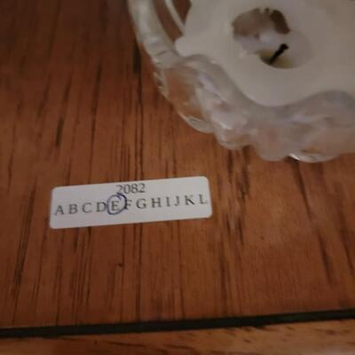 precious moments figurine mother of pearl bowl 3 candle dishes