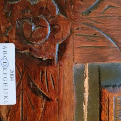 engraved wooden chest