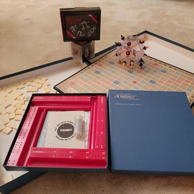 2 Scrabble games, 2 other games
