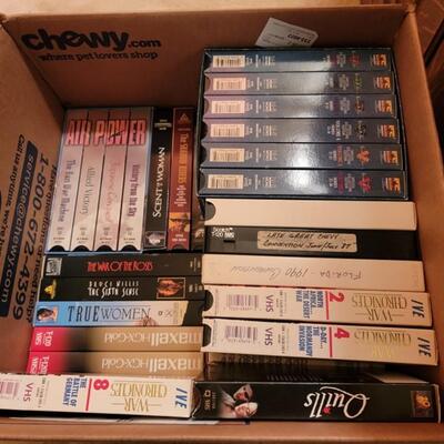 box of VHS tapes