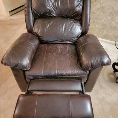 black faux leather recliner