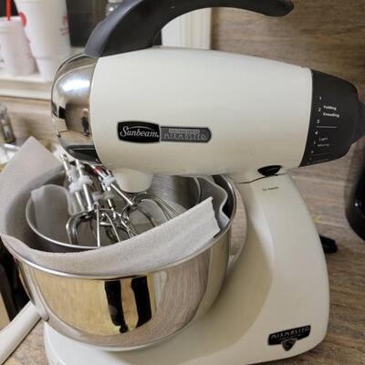sunbeam bowl mixer with attachments tabletop