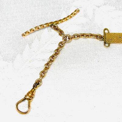 ANTIQUE VICTORIAN LADIES WATCH FOBS & CHAIN LOVERS KNOT G&CO GOLD TONE