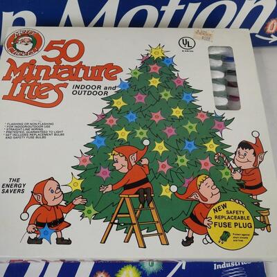 Christmas Lights in Motion: 2 Boxes 140, 1 box 150, and 1 box 50 miniature lites