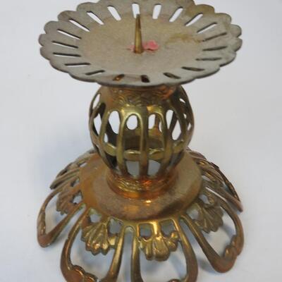 9 pc Home Decor: Candles, Mikasa Candle Dish, Brass, Beaded, Glass holders, etc