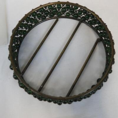9 pc Home Decor: Candles, Mikasa Candle Dish, Brass, Beaded, Glass holders, etc