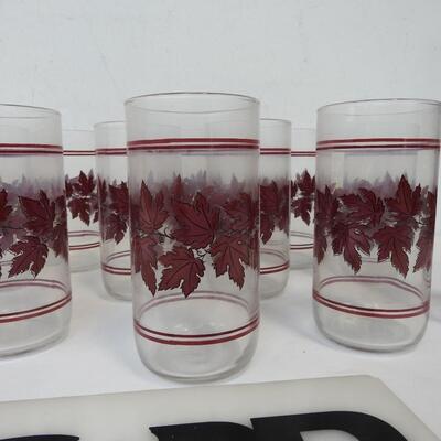 12 glasses With Leaf Pattern