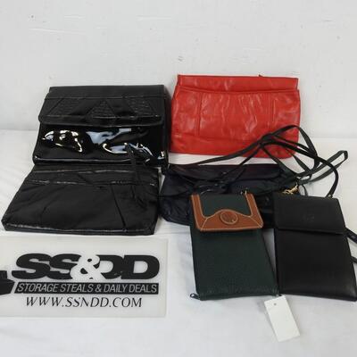 6 Purses: Green, Red, Black, Blue - Vintage