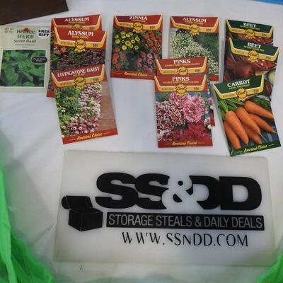 15 pc Spring/Easter Decor & Seed Packets, Bird Feeders, Butterfly Windsock
