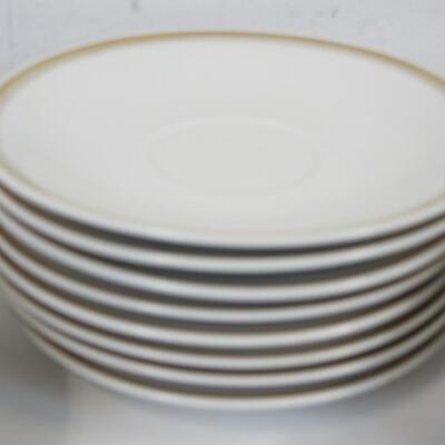 Set of China Dishes, Gold Trim, Salt and Pepper Shakers, Mugs and Saucers