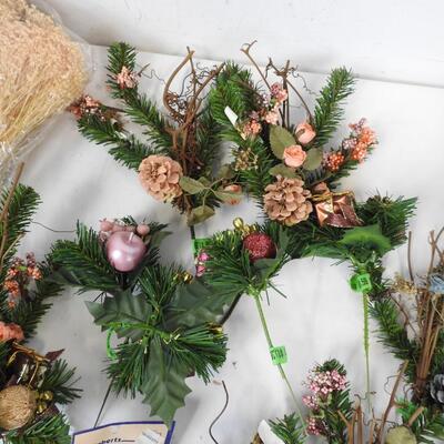 Craft Lot: Floral, Bells, Twisted Paper, Pine Needles