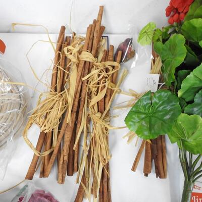 Craft Lot: Floral, Bells, Twisted Paper, Pine Needles