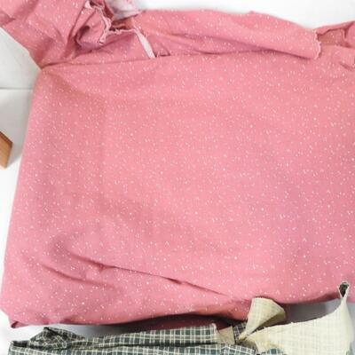 Craft Lot: Fabric, Hats, Metal Wire, Acrylic Paint, Wood