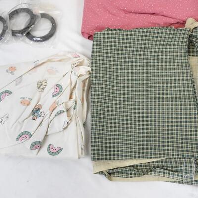 Craft Lot: Fabric, Hats, Metal Wire, Acrylic Paint, Wood
