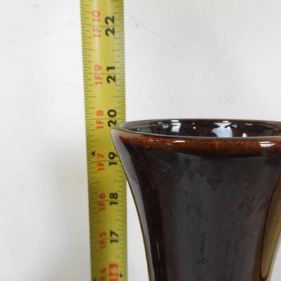 3 Large Vases, Brown, 20" Tall, Ceramic, Glass