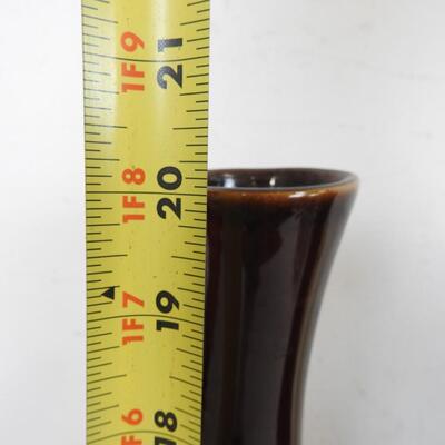 3 Large Vases, Brown, 20" Tall, Ceramic, Glass