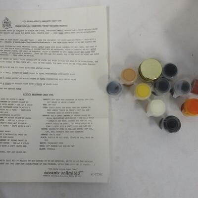Paint by Number Type Kit, Trick or Treat Bowl, Acrylic Paint, Witch Bowl