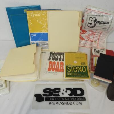 14 pc Office Lot, Paper, Notepads, Folders, Poster Board
