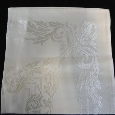 29 pc Kitchen: Gold Trimmed Goblets and Flutes, White Tablecloth, 8 Napkins