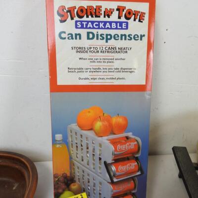 11 pc Kitchen Lot: EZ Foil, Store n' Tote Can Dispenser, Stoneware, Table Cloth