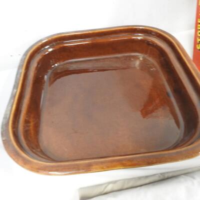 11 pc Kitchen Lot: EZ Foil, Store n' Tote Can Dispenser, Stoneware, Table Cloth