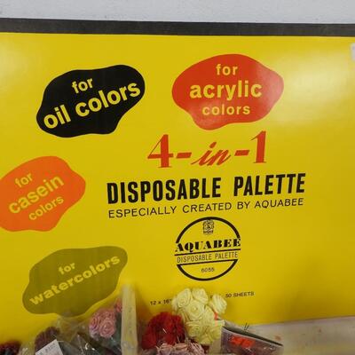 Assorted Craft Lot: Flowers, Birds, 4-In-1 Disposable Palette Paper
