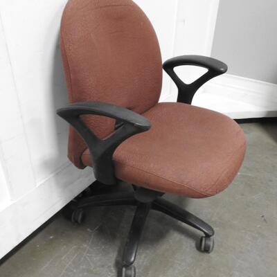 Red Adjustable Office Chair On Wheels