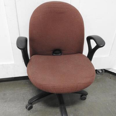 Red Adjustable Office Chair On Wheels