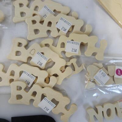 Wood Craft Lot: Wood Signs, Merry Christmas, Cut out Letters, Kitchen