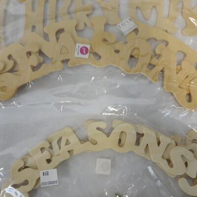 Wood Craft Lot: Wood Signs, Merry Christmas, Cut out Letters, Kitchen