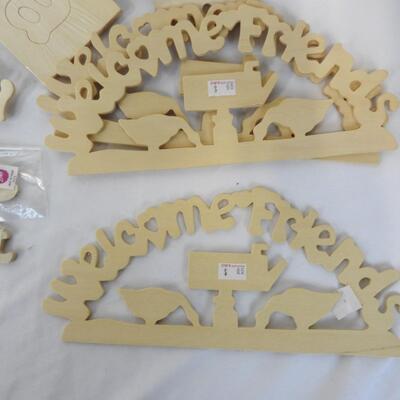 Wood Craft Lot: Wood Signs, Merry Christmas, Cut out Letters, Kitchen