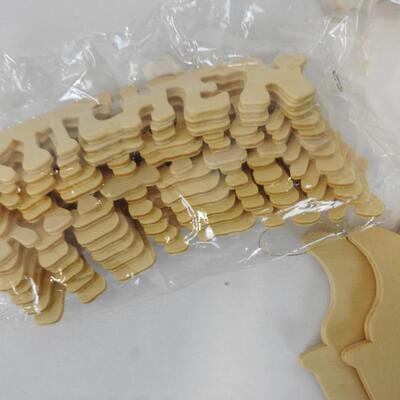 Wood Craft Lot: Wood Signs, Merry Christmas, Cut out Letters, Kitchen