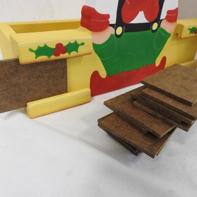 3 pc Christmas Crafts, Sleeping Elf, Elf Calendar, Wooden Basket