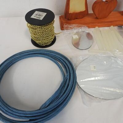 15+ Craft Lot: Tisted Paper, Unfinished Wood Decor, Glitter Ornaments