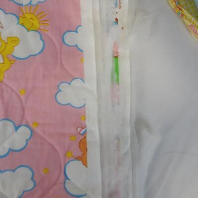 2 Care Bare Unfinished Quilts, Blue and Yellow Material