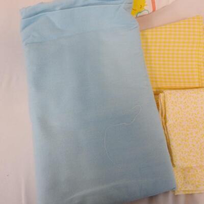 2 Care Bare Unfinished Quilts, Blue and Yellow Material