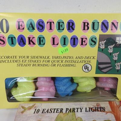Easter Bunny Lights, Stake Lights, Party Lights, Vintage, In Box