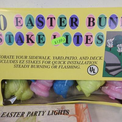 Easter Bunny Lights, Stake Lights, Party Lights, Vintage, In Box