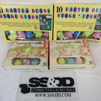 Easter Bunny Lights, Stake Lights, Party Lights, Vintage, In Box