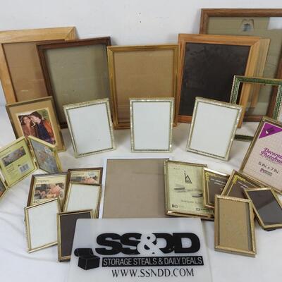 Lot of 23 Assorted Frames, Golden, Empress, Wood and Gold Stile, Non-Glare
