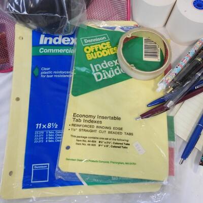 13 pc Office Lot, Rolodex, 2022 Calendars, Pens, Index Dividers