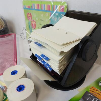 13 pc Office Lot, Rolodex, 2022 Calendars, Pens, Index Dividers