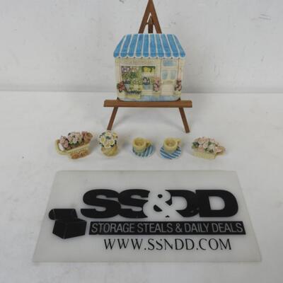 Popular Imports 1996 The Flower Shop Miniature Tea Set