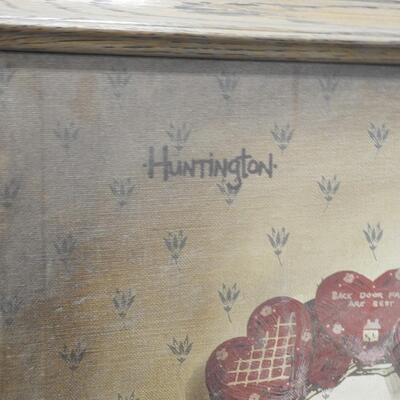 Large Framed Canvas Art Piece, Huntington, 47" x 39"