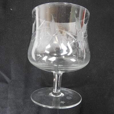 21 Clear Glasses, Grape/Leaf Design, Goblets, Short Glasses